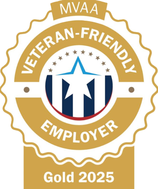 2025 Gold MVAA Veteran-Friendly Employer Gold Emblem